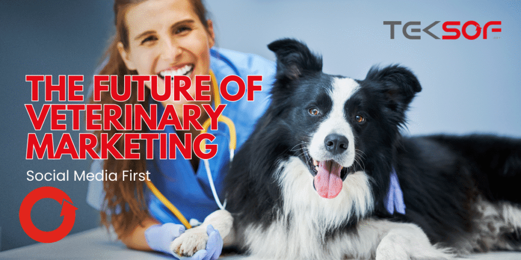 Veterinarian engaging pet owners through social media marketing – showcasing pets, clinic services, and online branding